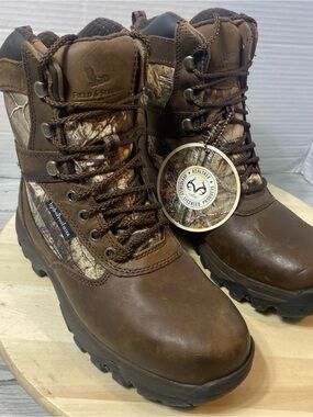 Field & Stream Men’s Hunting Boots Size 6 Real tree Camo Thinsulate